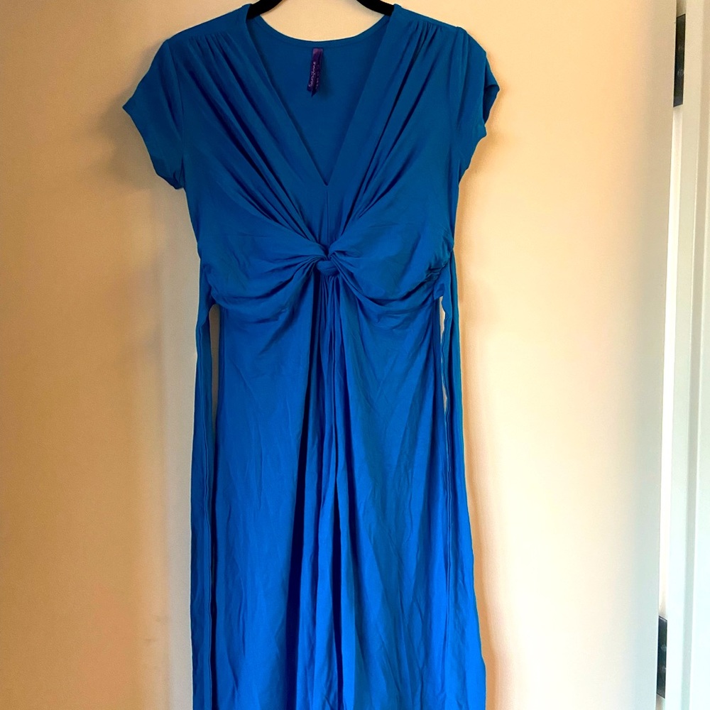 Seraphine maternity knot dress with sash